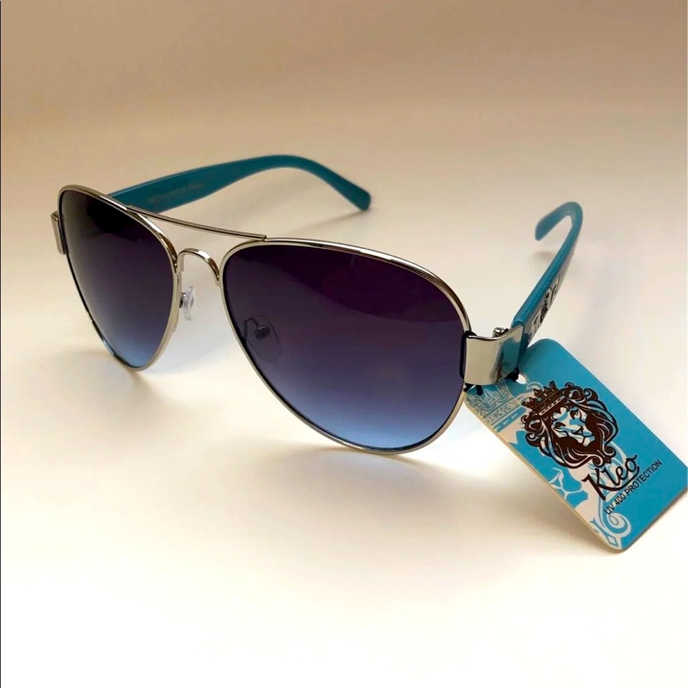Blue aviator sunglasses